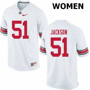 NCAA Ohio State Buckeyes Women's #51 Antwuan Jackson White Nike Football College Jersey TBP4845PD